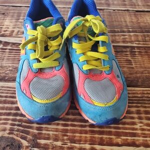 Kids Multicolor Athletic Sneakers - Blue, Pink & Yellow